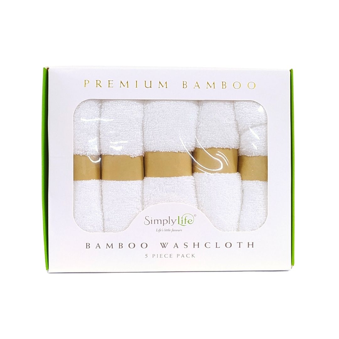 Premium Bamboo Wash / Face Cloth (5-Pack Set Multi-Color)