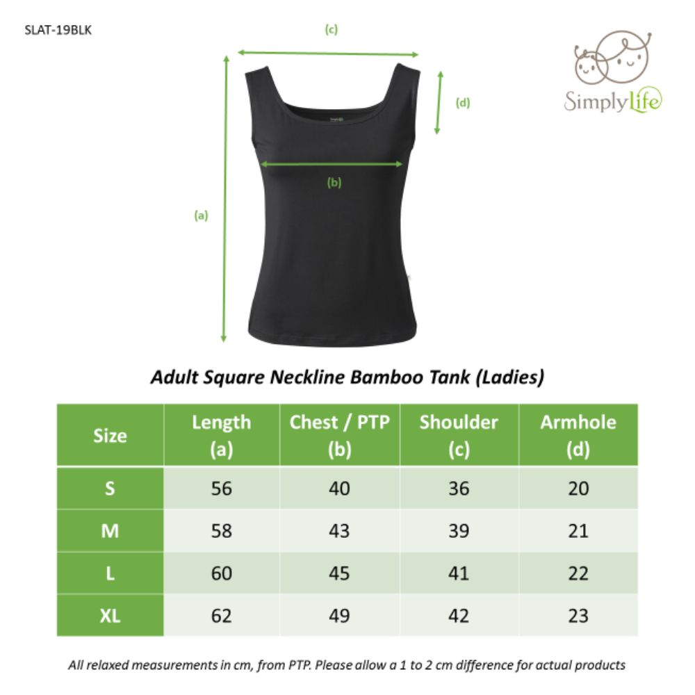Ladies' Square Neckline Bamboo Tank - Black