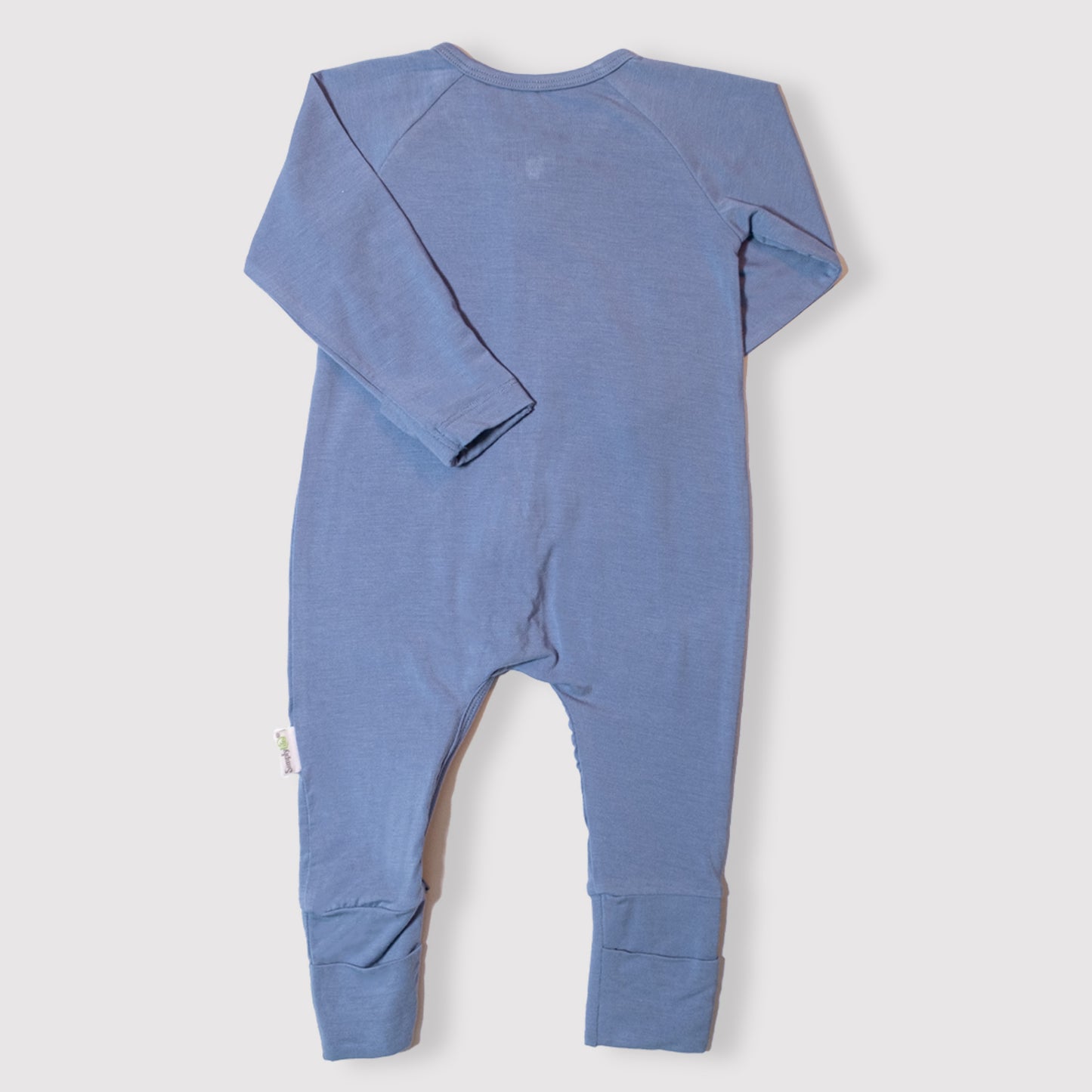 Baby Long-sleeved Zipper Sleepsuit (Slate Blue) - TENCEL™ Modal