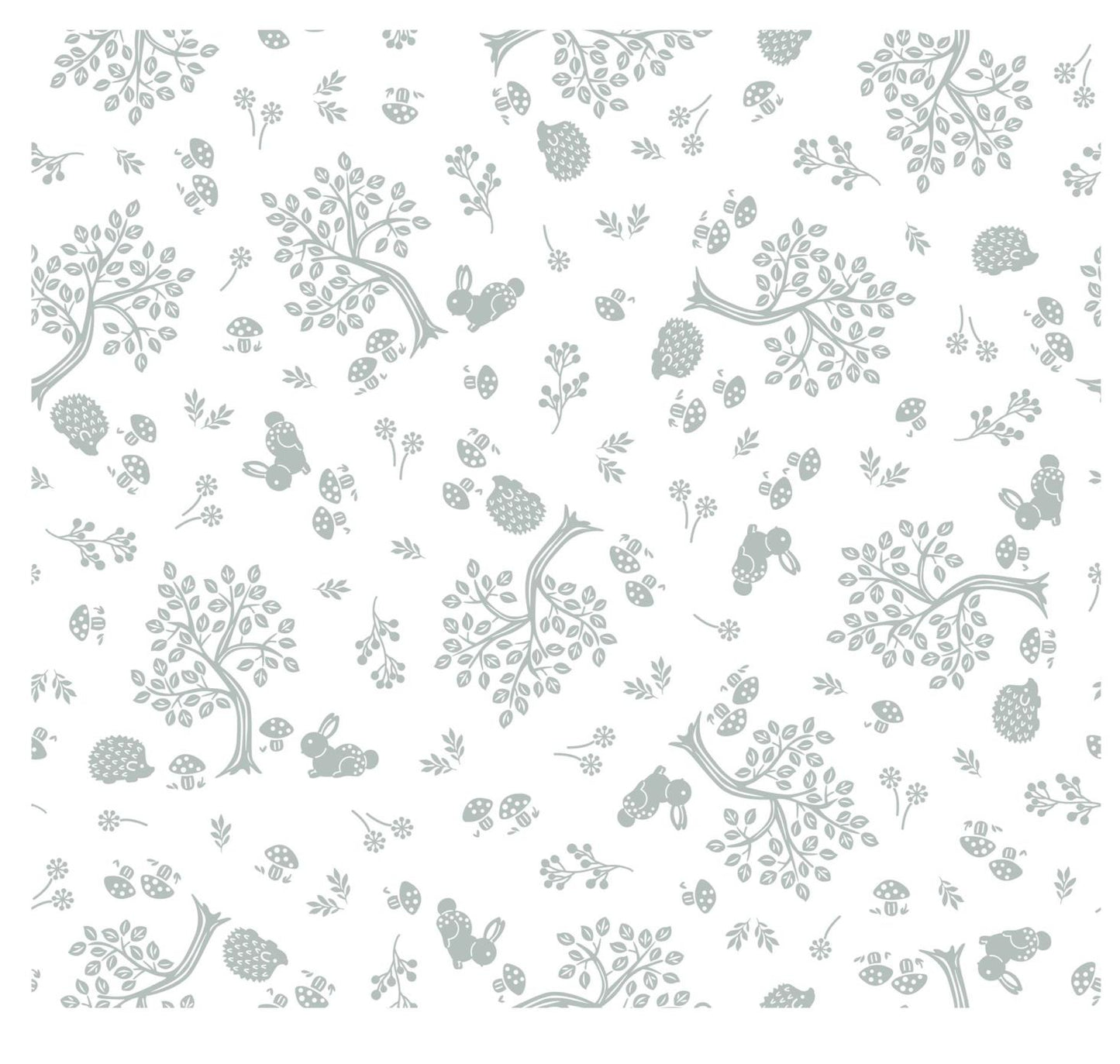 Vintage Forest (Silver) - Baby Bedding Blanket (120 x 120 cm) - Double Layer