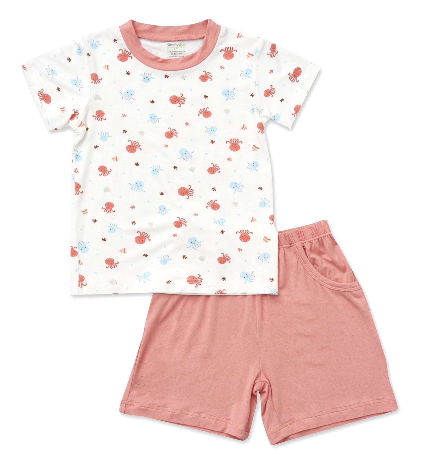 Octo - Kids Shorts & Tee Set (Mock Pockets)