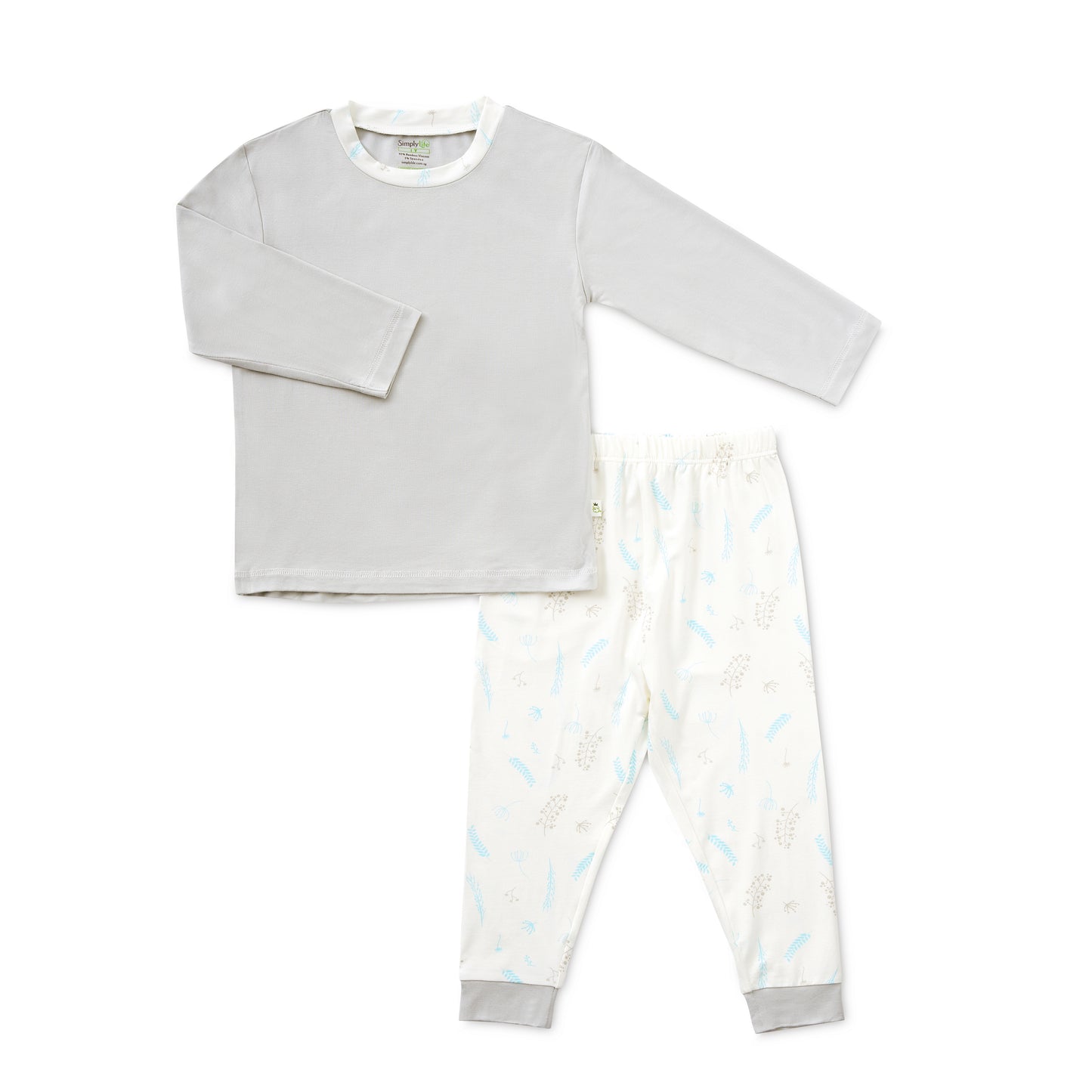 Long Sleeve Bamboo Pyjamas Set (Plain Top / Breeze Pants)