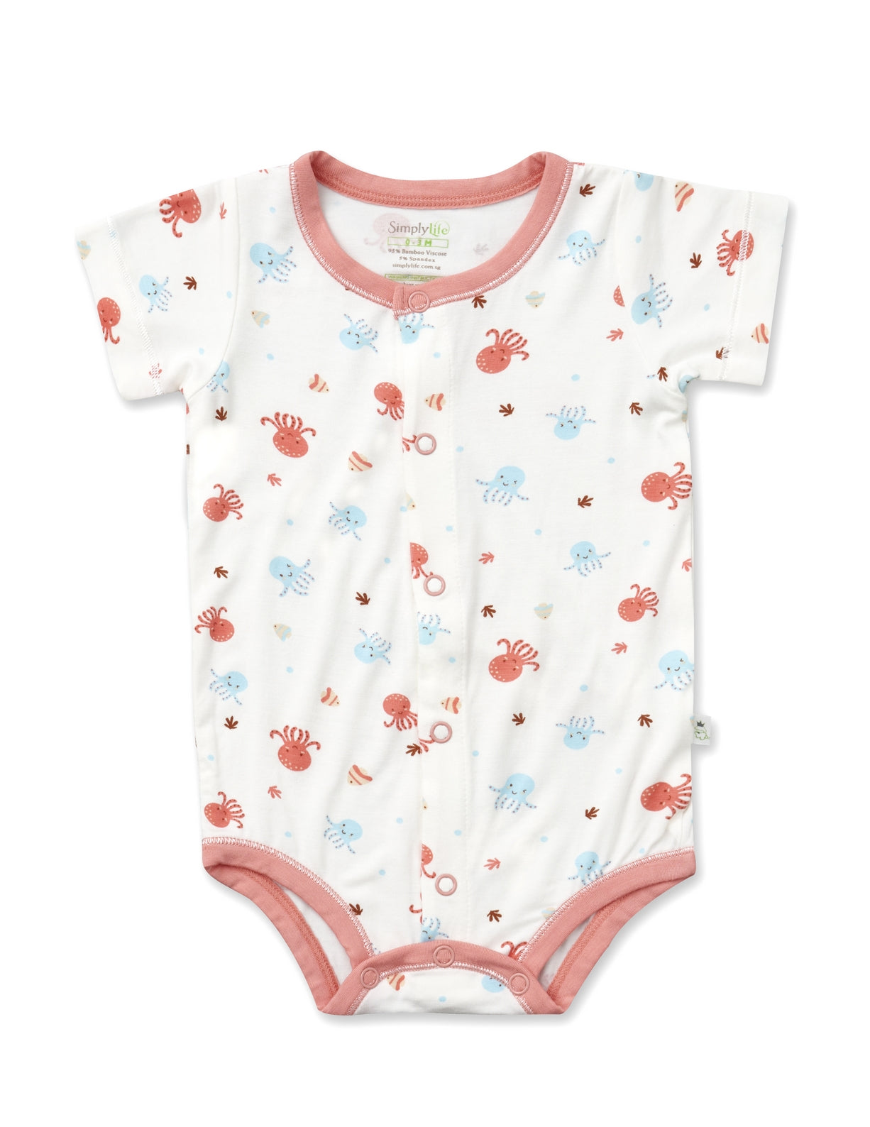 Octo - Short-sleeved Creeper with Front Buttons