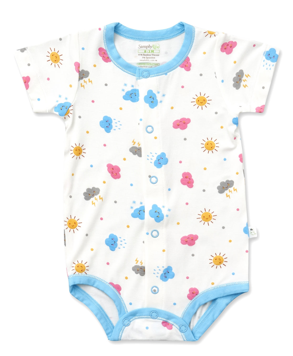 Weather - Short-sleeved Creeper with Front Buttons