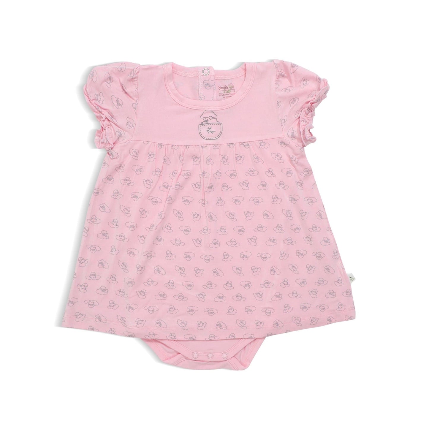 Adorable Lamb - Romper Dress with Puff Sleeves by simplylifebaby