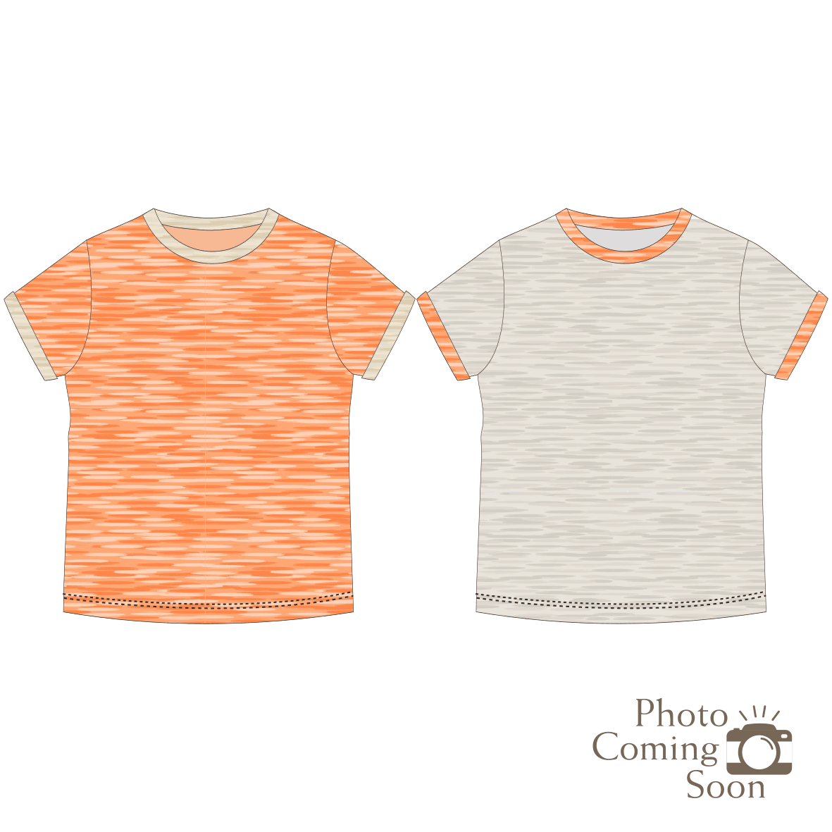 Kids Basic Tee (Folded Sleeves) (Pack of 2) - Orange / Khaki