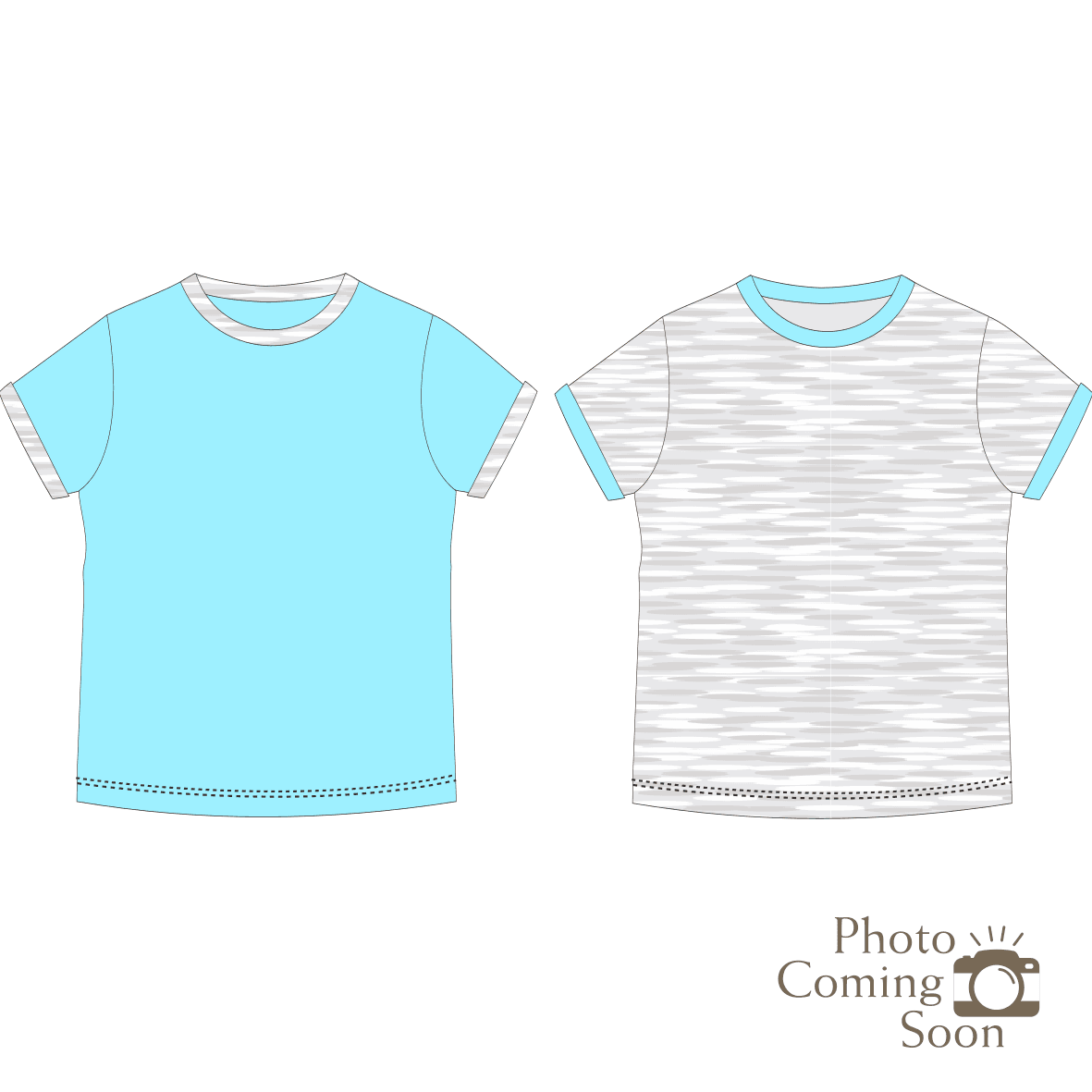 Kids Basic Tee (Folded Sleeves) (Pack of 2) - Turquoise / Grey