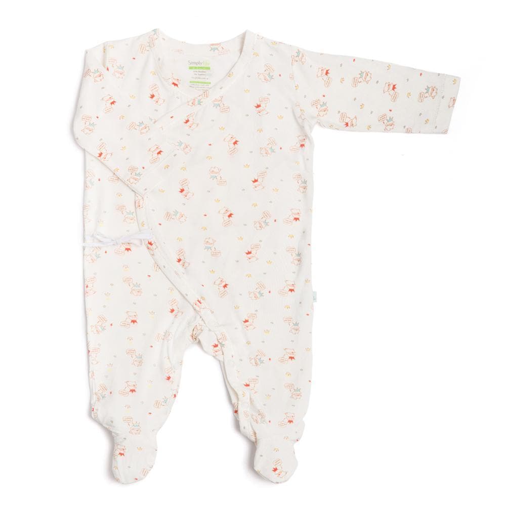 Crowned Lamb - Long-sleeved Kimono Sleepsuit with Footie by simplylifebaby