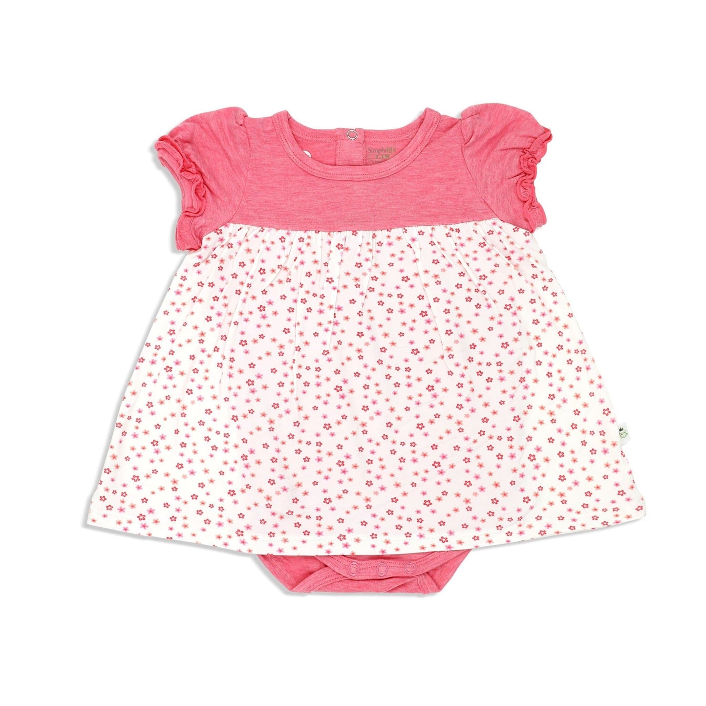 Floral - Romper Dress with Puff Sleeves - Simply Life