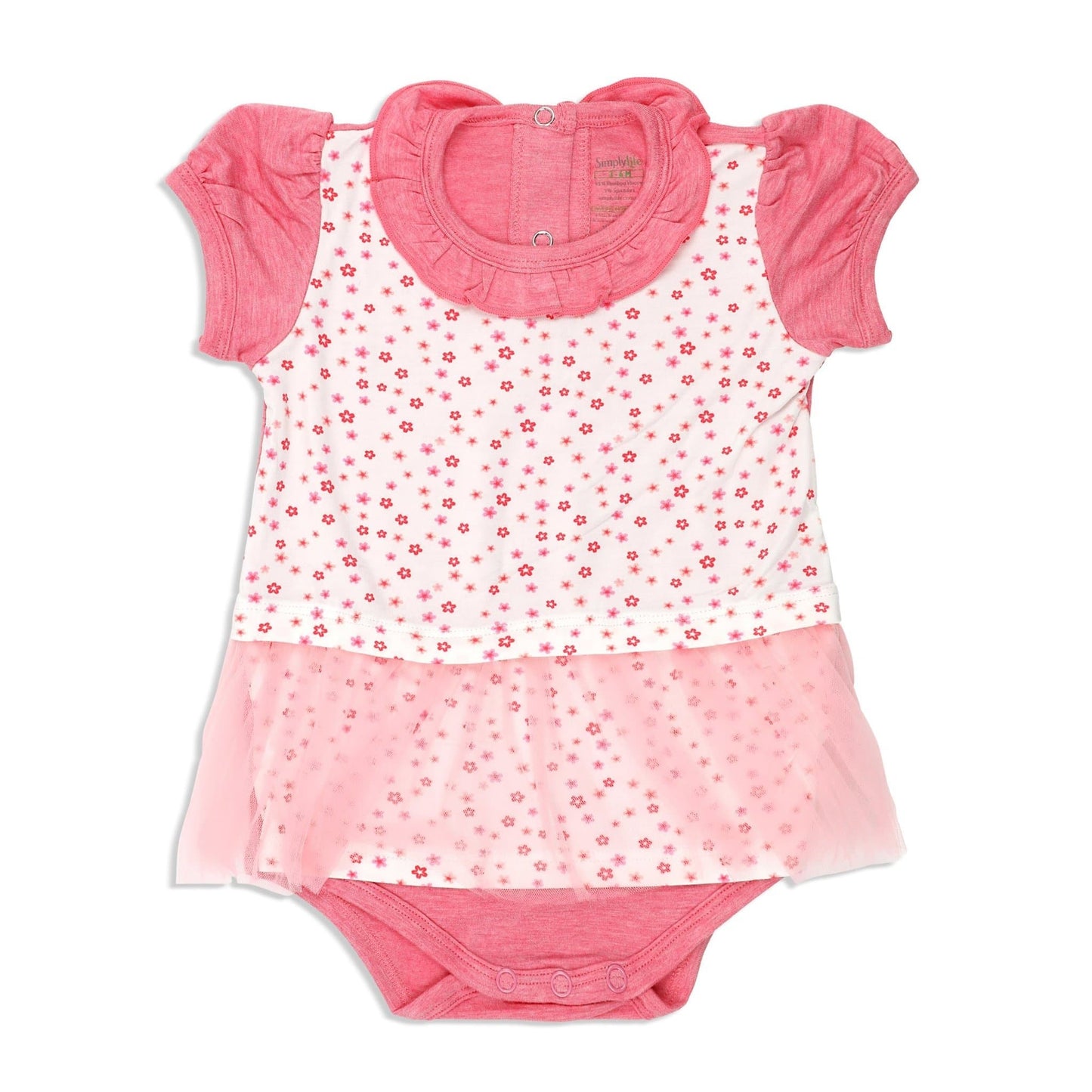 Floral - Romper Dress with Puff Sleeves - Simply Life