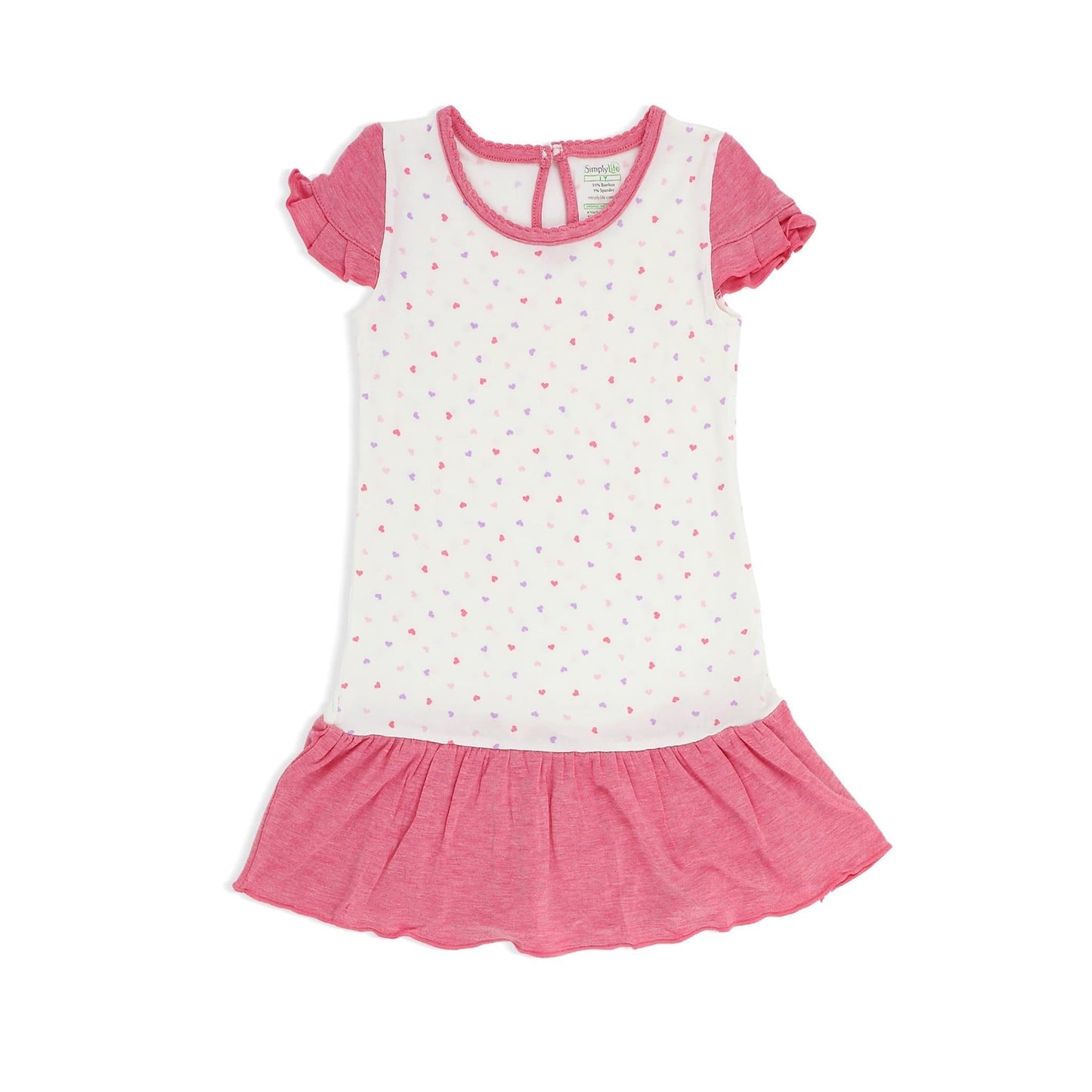 Hearts - Cap-sleeve with Frills Dress - Simply Life