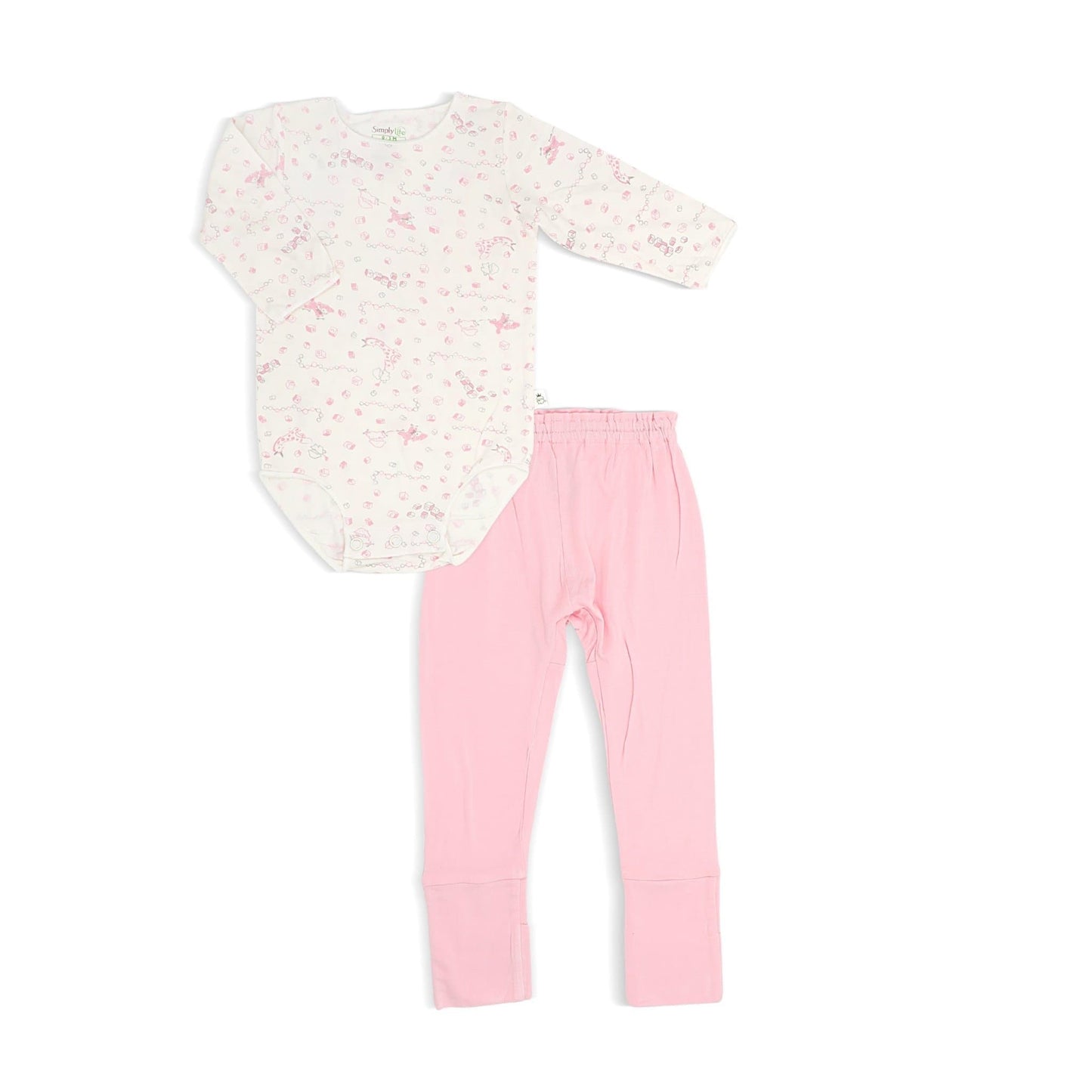 Joy Ride - Long-sleeved Stretchy Romper with Folded Footie Pants by simplylifebaby