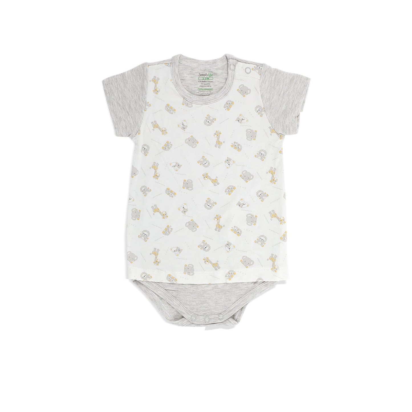 Jungle - Short-sleeved Tee with Shoulder button attached romper - Simply Life