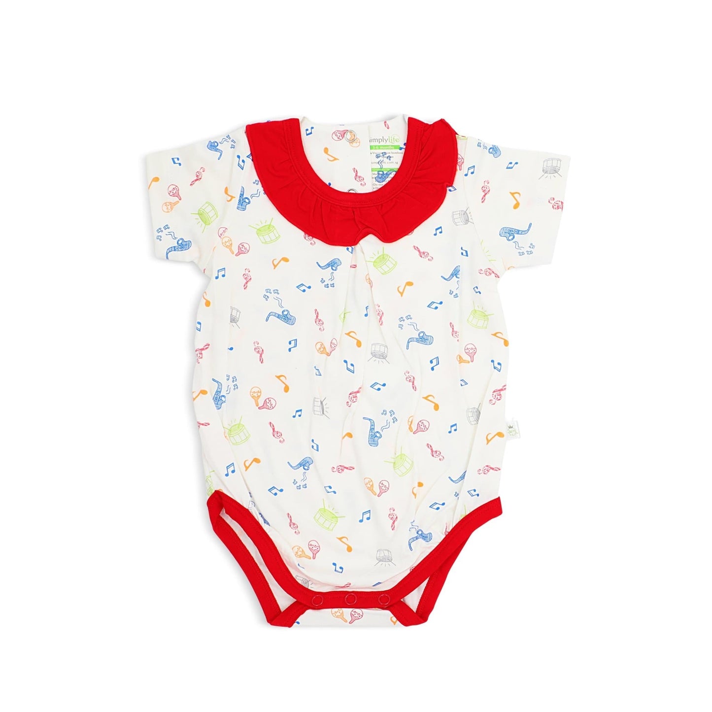 Musical - Girls Romper with Frills Collar by simplylifebaby