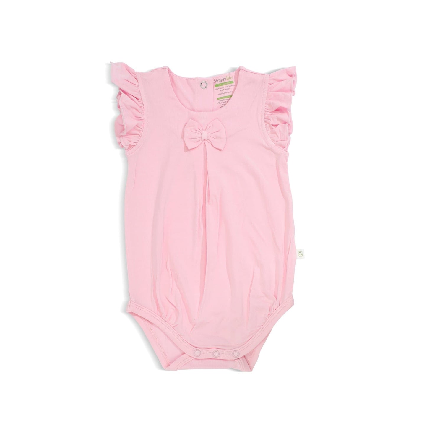 Pink - Romper with Frilled-sleeves and Bow by simplylifebaby