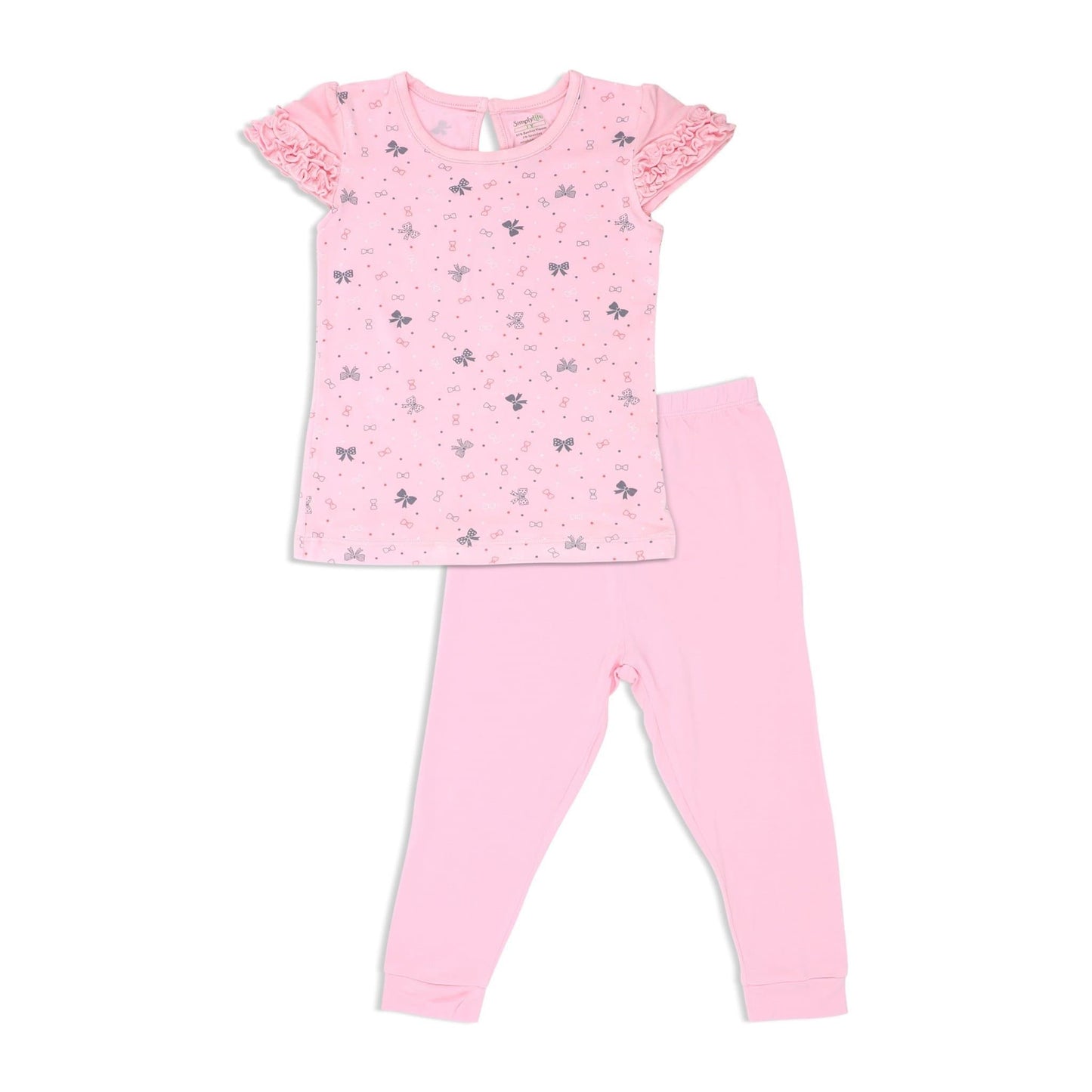 Ribbons - Blouse with Frilled Sleeves & Legging (2 pc set) - Simply Life