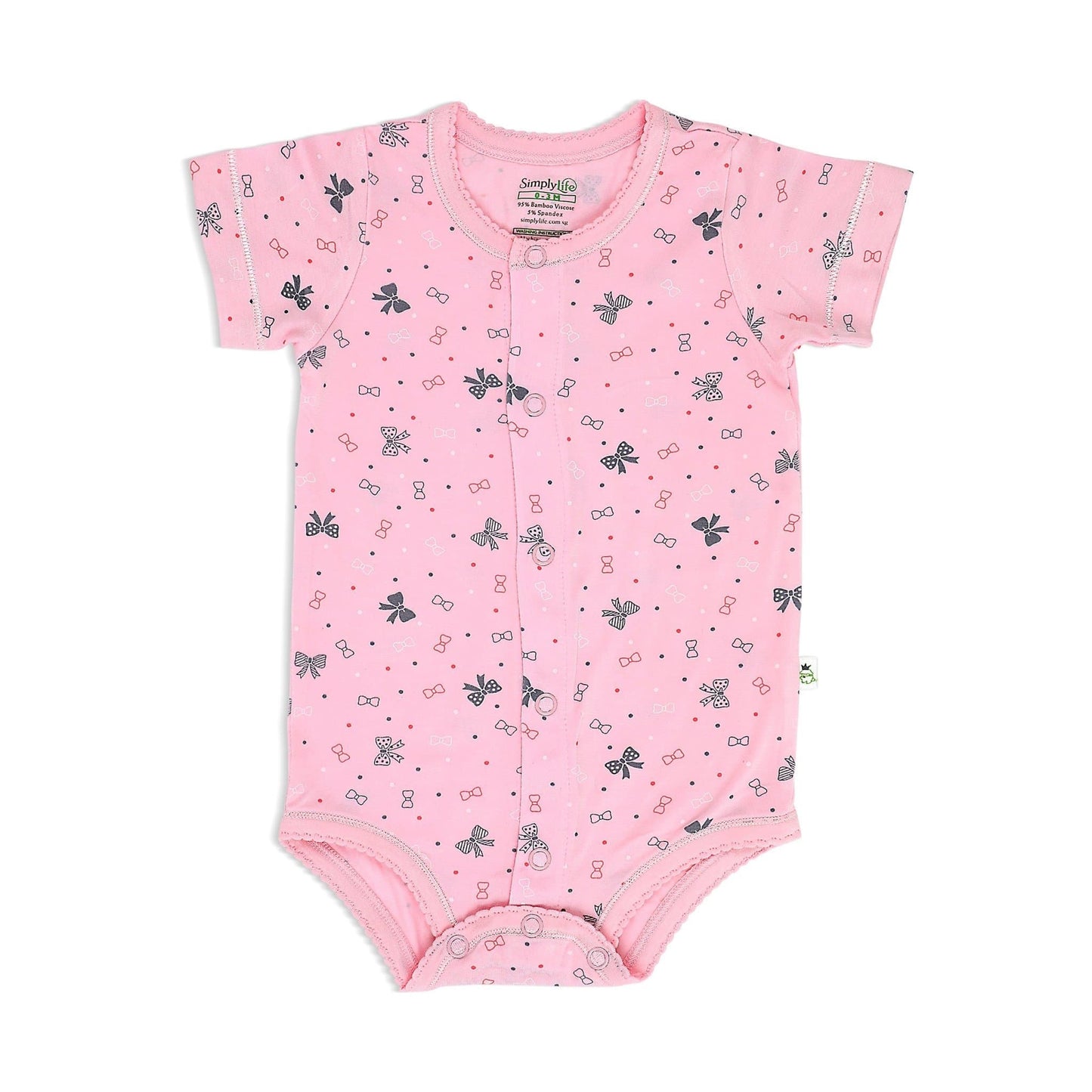 Ribbons - Short-sleeved Creeper with Front Buttons - Simply Life