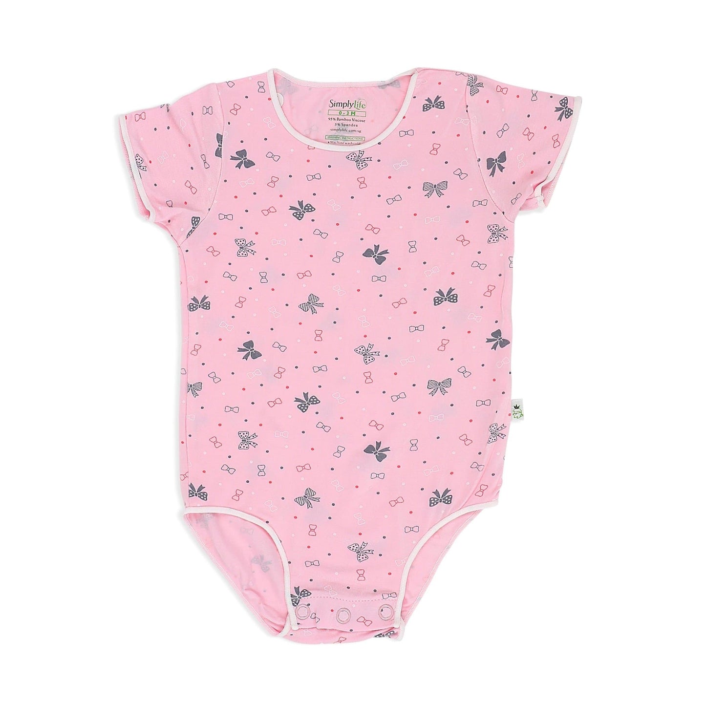 Ribbons - Short-sleeved Stretchy Romper - Simply Life