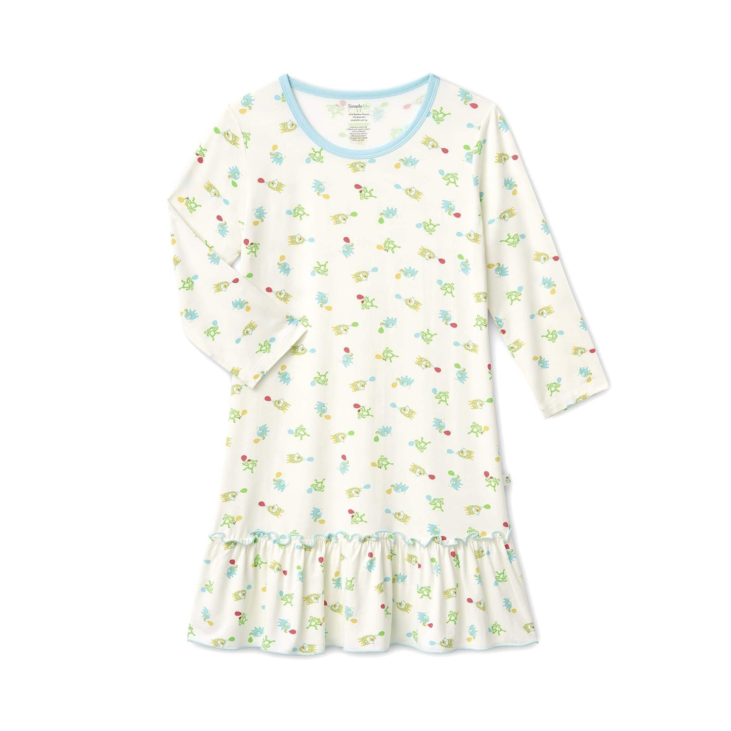 Safari - Kids Nightie (Long Sleeves with Bottom Ruffles)