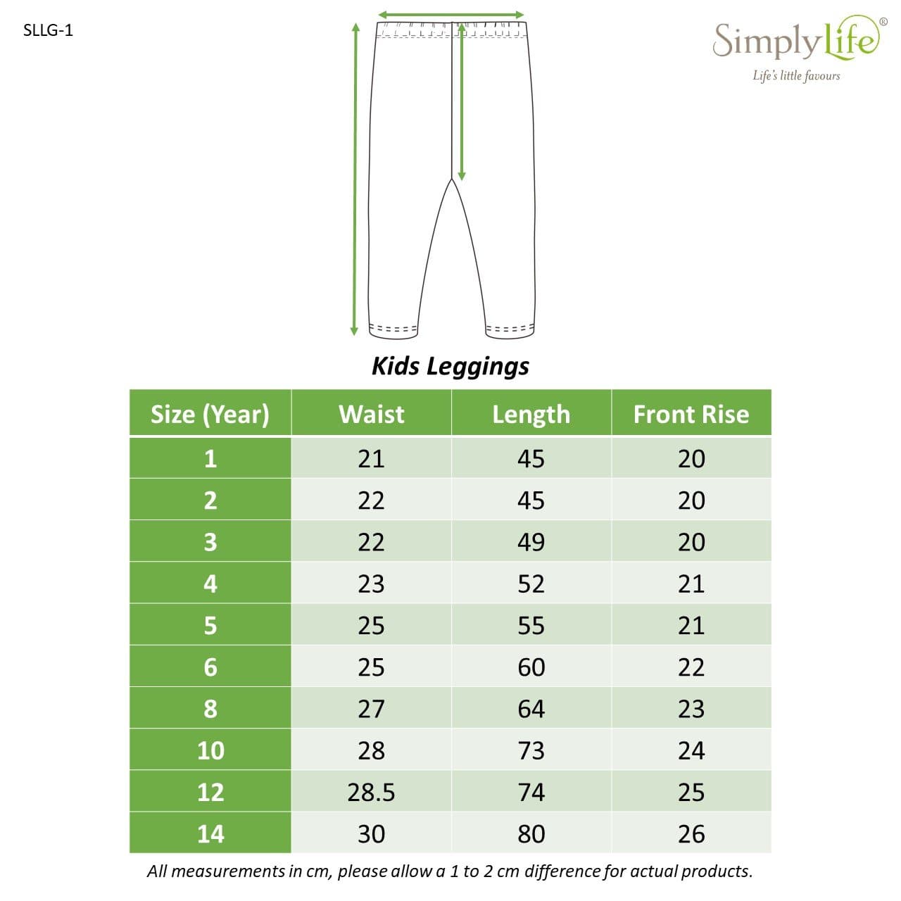 Kids Basic Leggings (Pack of 2) - Orange & Khaki
