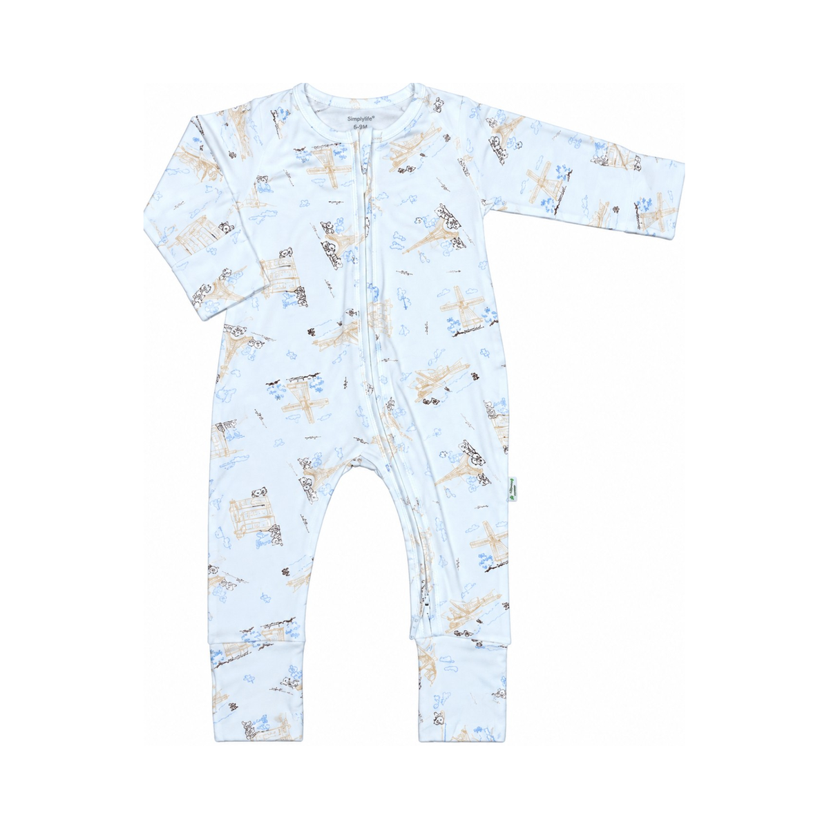 Sleepsuit (Long Sleeve, Zipper) — Cities