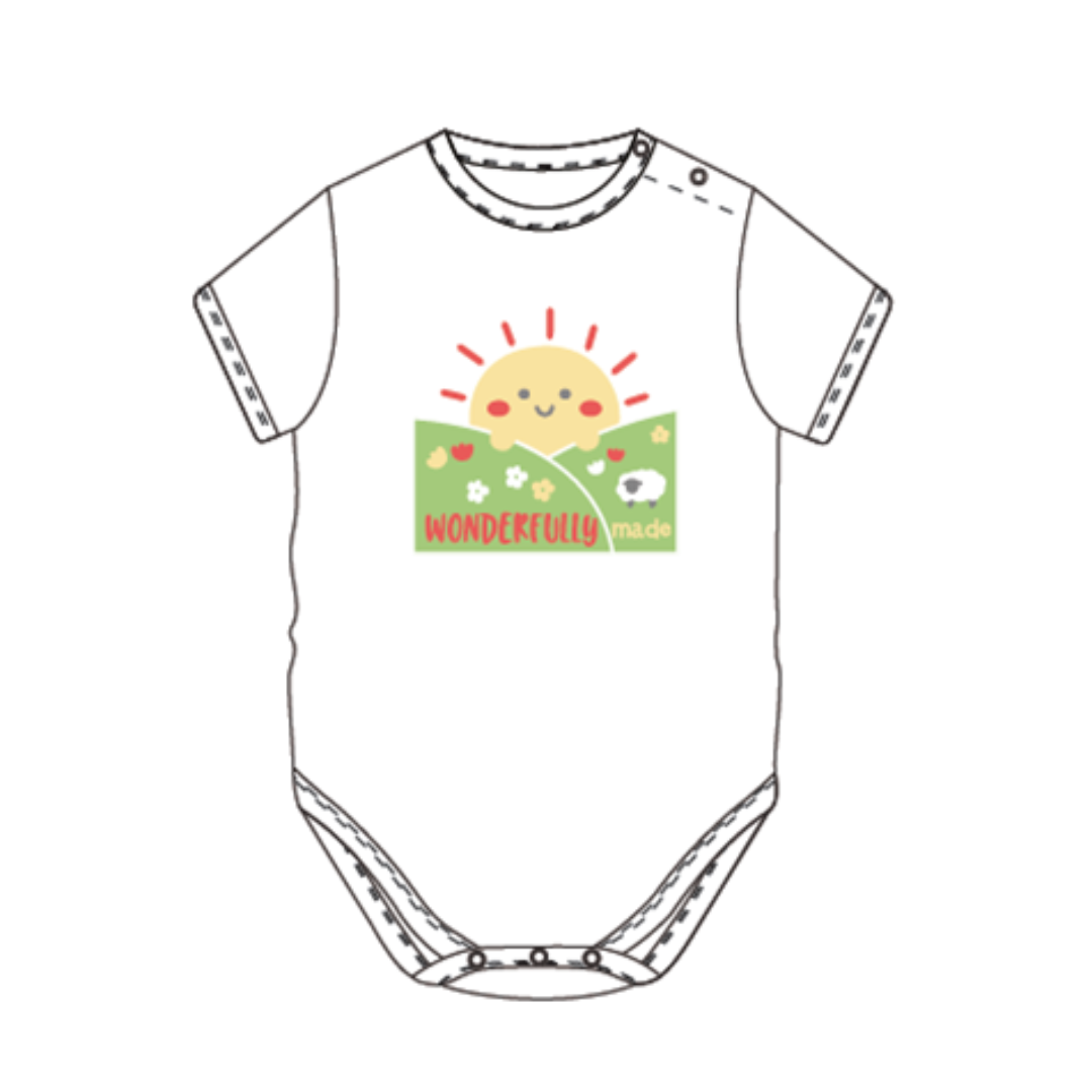 Wonderfully Made - Baby Romper with shoulder button