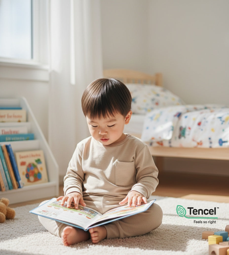 Kids Long-sleeve Pyjamas Set (Sage) - TENCEL™ Modal