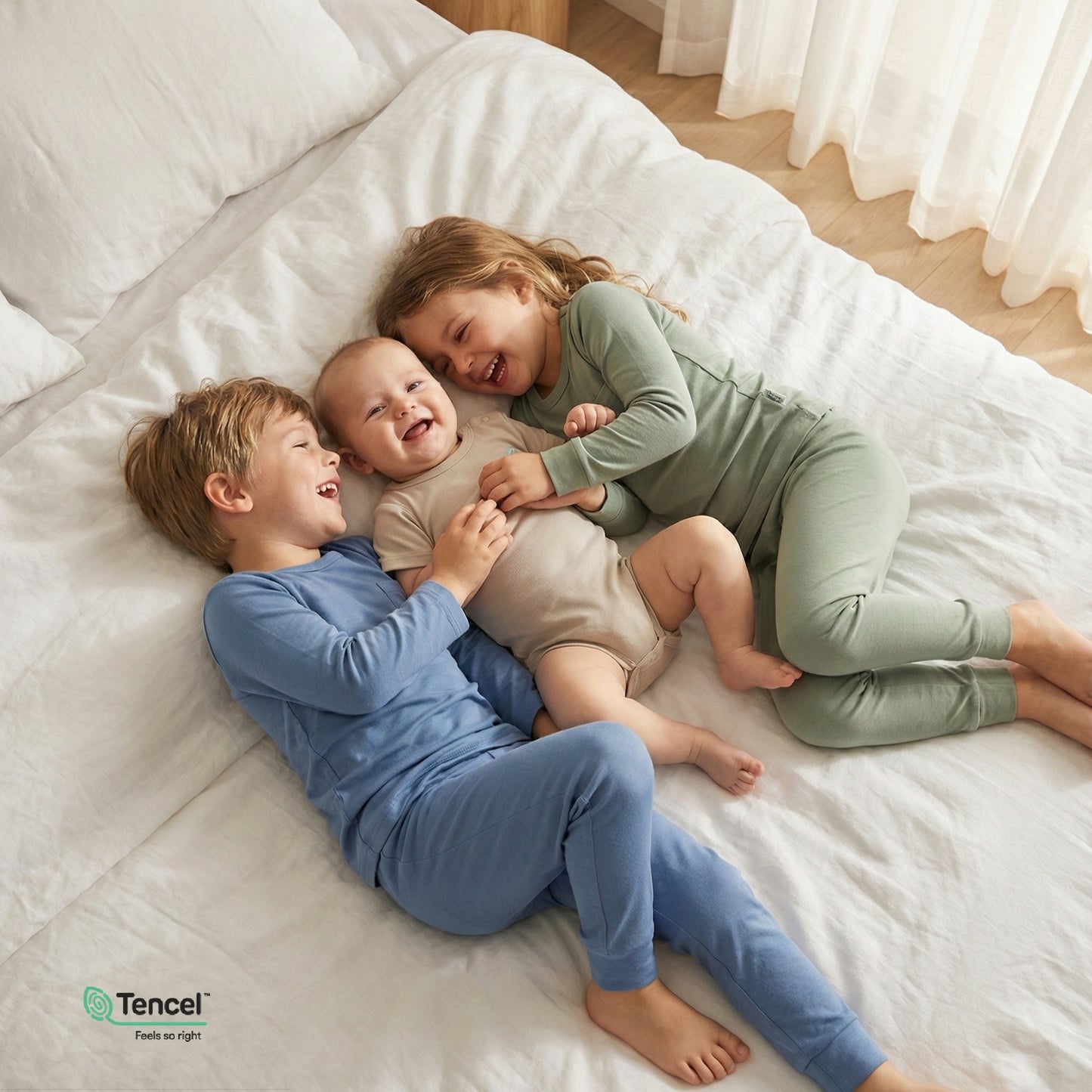 Kids Long-sleeve Pyjamas Set (Peach) - TENCEL™ Modal