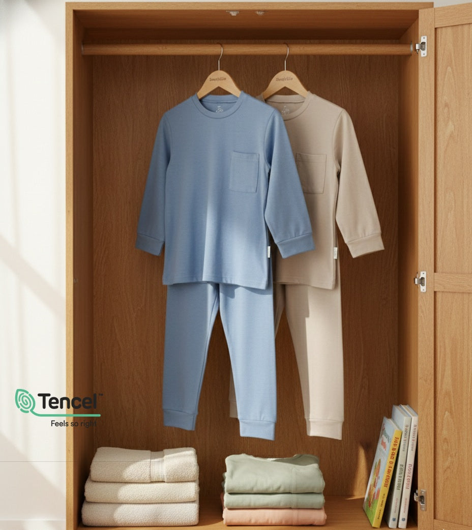 Kids Long-sleeve Pyjamas Set (Oat) - TENCEL™ Modal