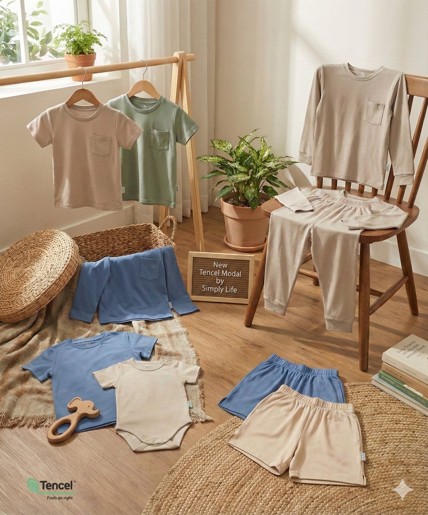 Kids Long-sleeve Pyjamas Set (Peach) - TENCEL™ Modal