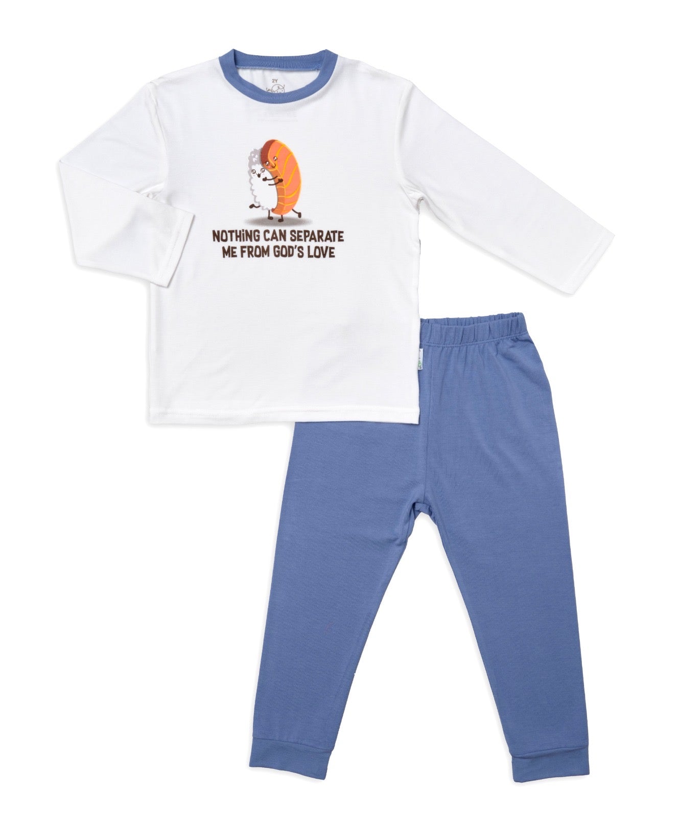 Kids Long-sleeve Pyjamas Set (Printed - Gods Love) - TENCEL™ Modal