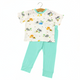Pyjamas Set (Short Sleeve, Plain Bottom) — African Wildlife
