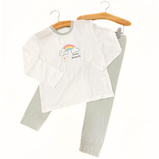 Long Sleeve Bamboo Pyjamas Set (Little Miracle / Plain Pants)