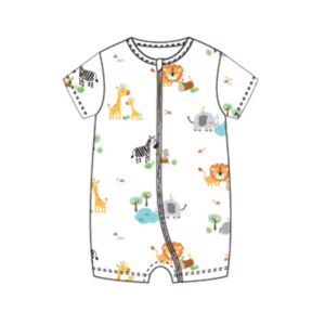 African Wildlife - Baby Bamboo Shortall (Zipper)