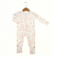 Sleepsuit (Long Sleeve, Zipper) — Vintage Forest (Pink)