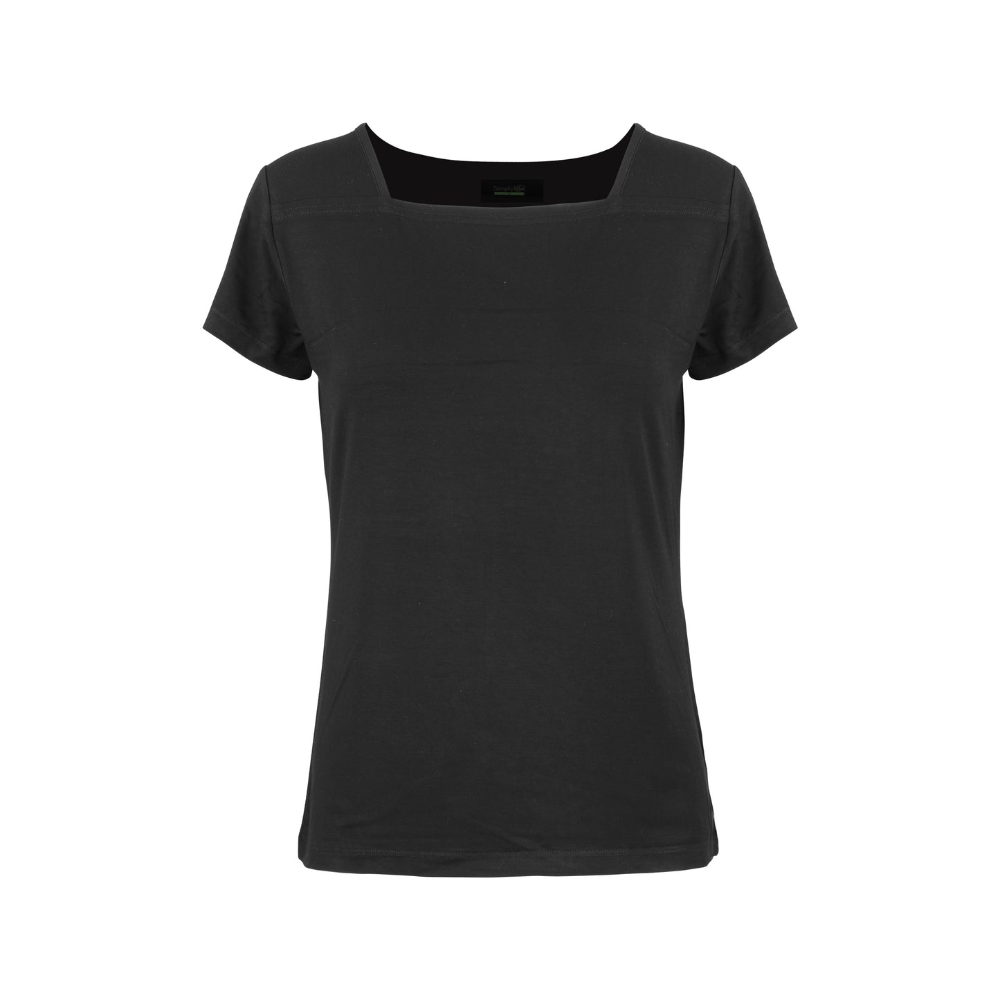 Ladies' Square Neckline Bamboo Tee - Black