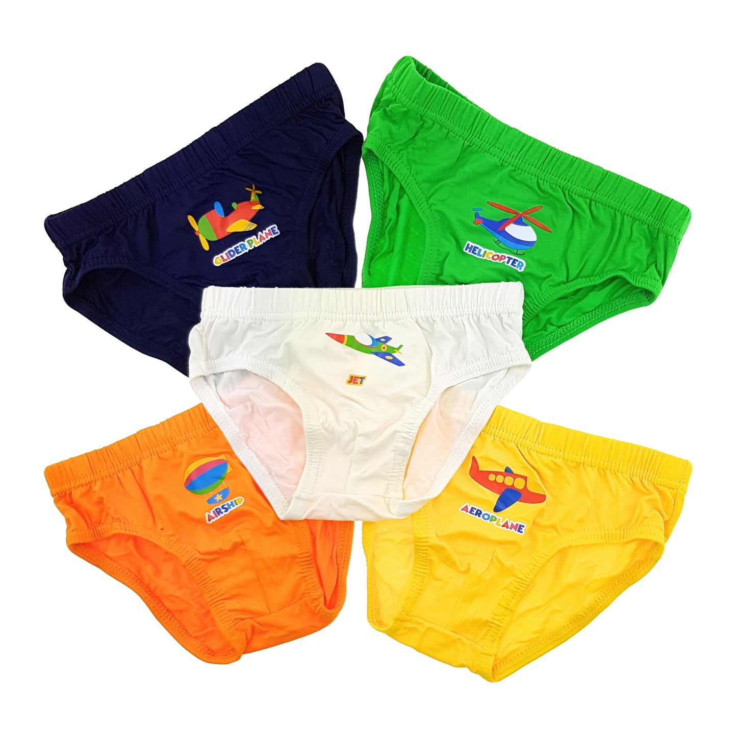 Boys Printed Briefs - Planes (Pack of 5)