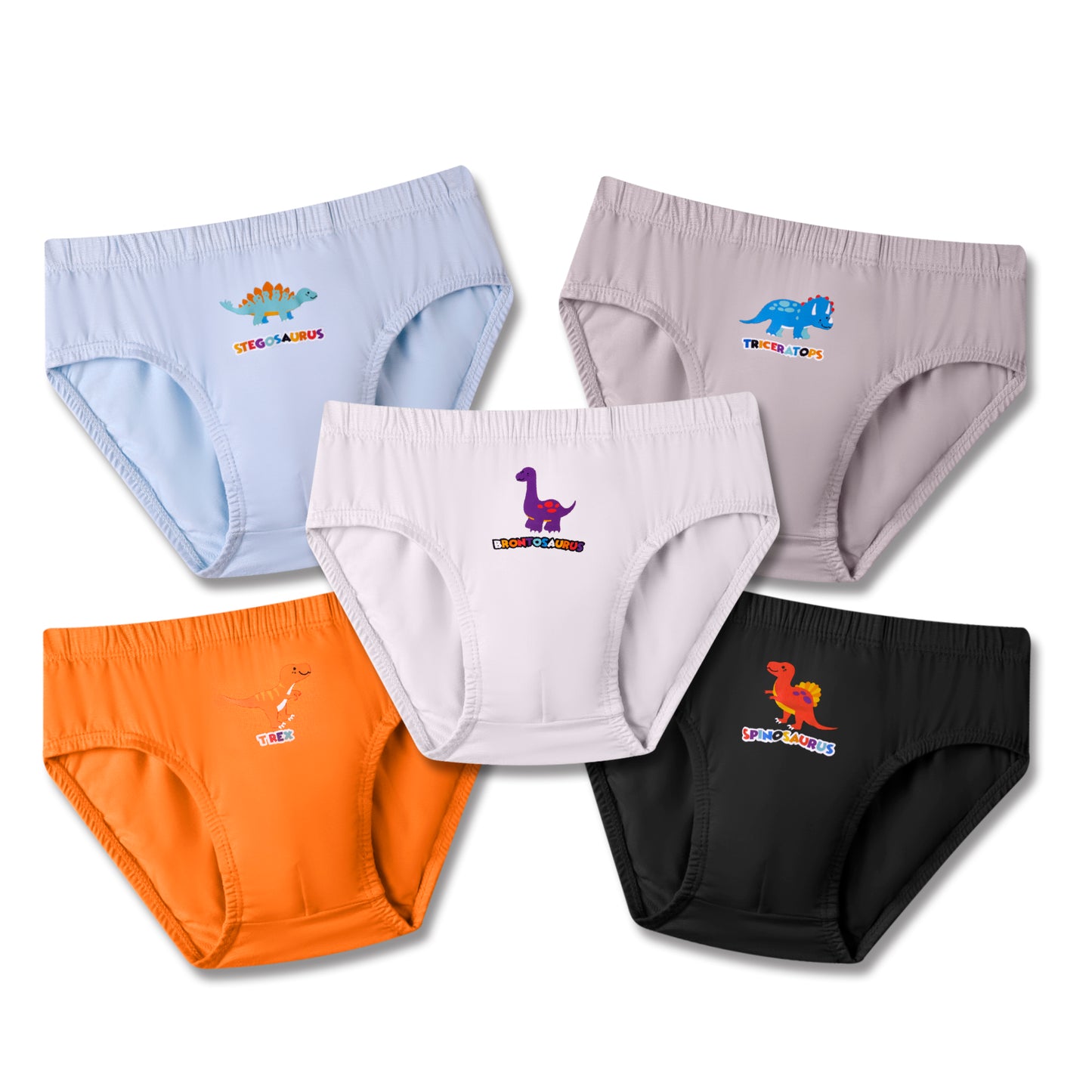 Boys Printed Briefs - Dinosaurs (Pack of 5)
