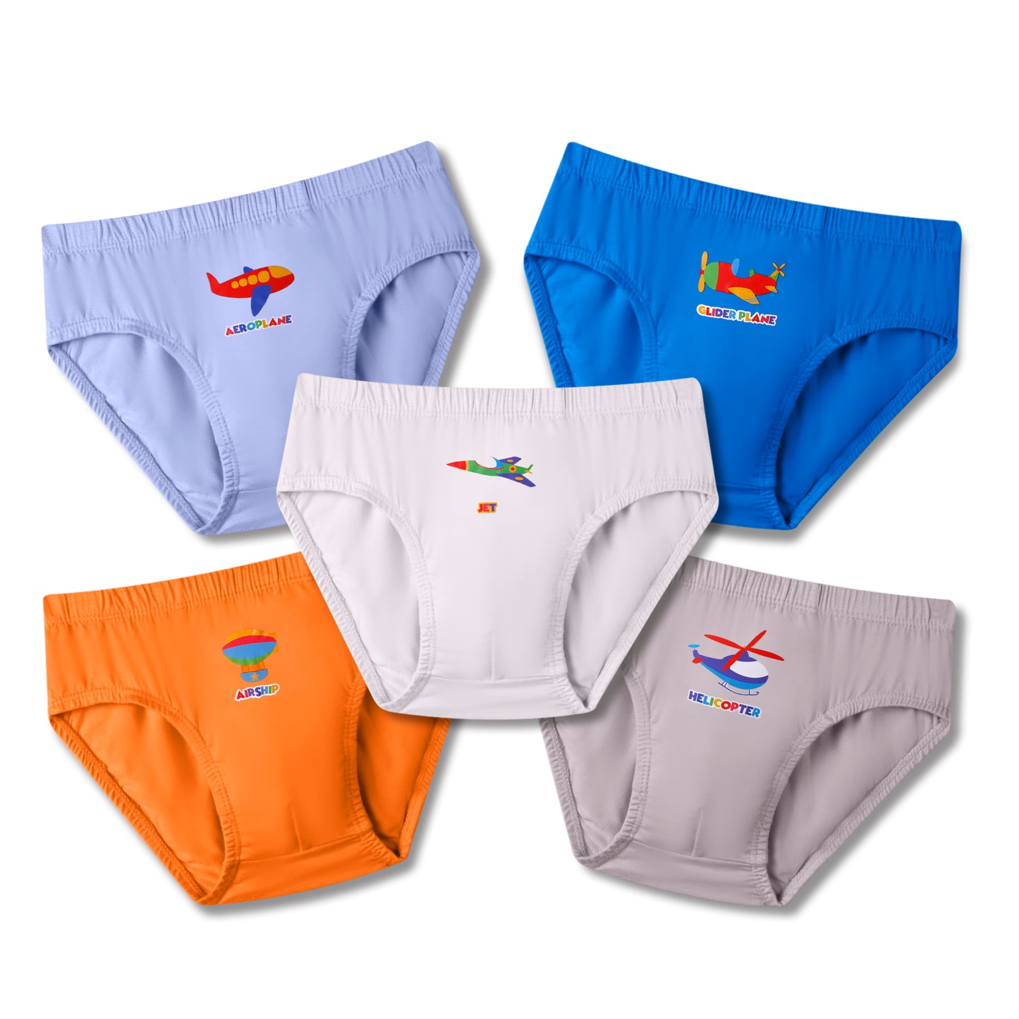 Boys Printed Briefs - Planes (Pack of 5)