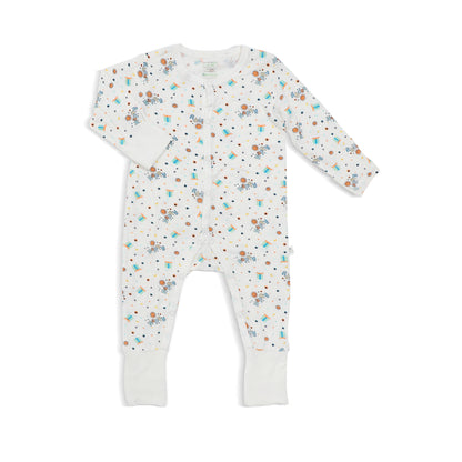 Long-sleeved Button Sleepsuit with Folded Mittens & Footie (Group)