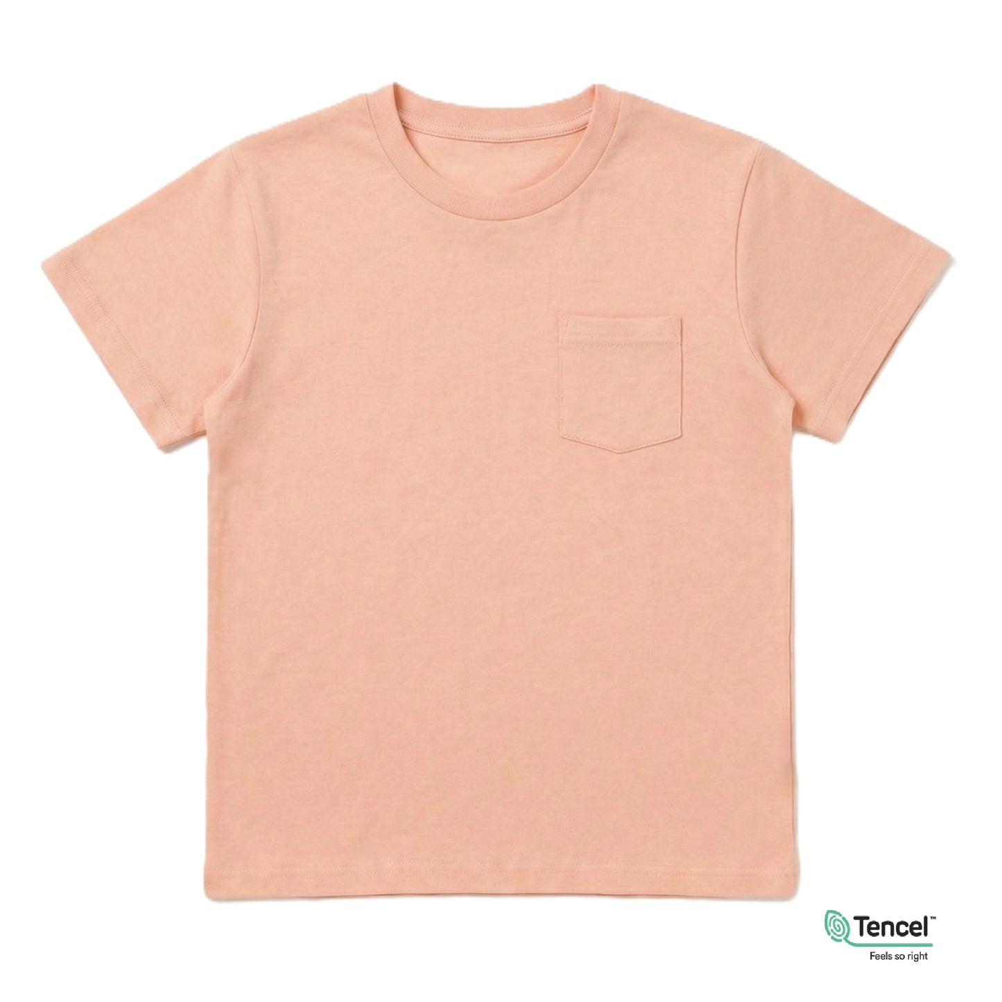Kids Basic Tee with pocket (Peach) - TENCEL™ Modal