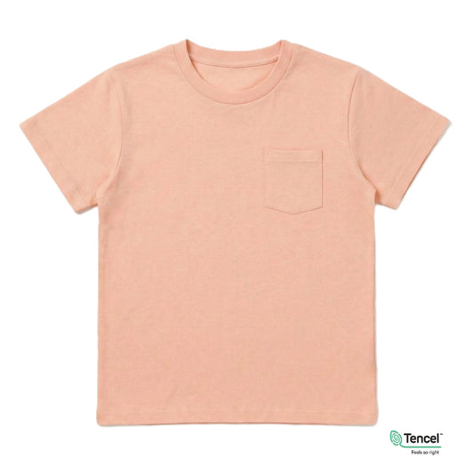 Kids Basic Tee with pocket (Peach) - TENCEL™ Modal