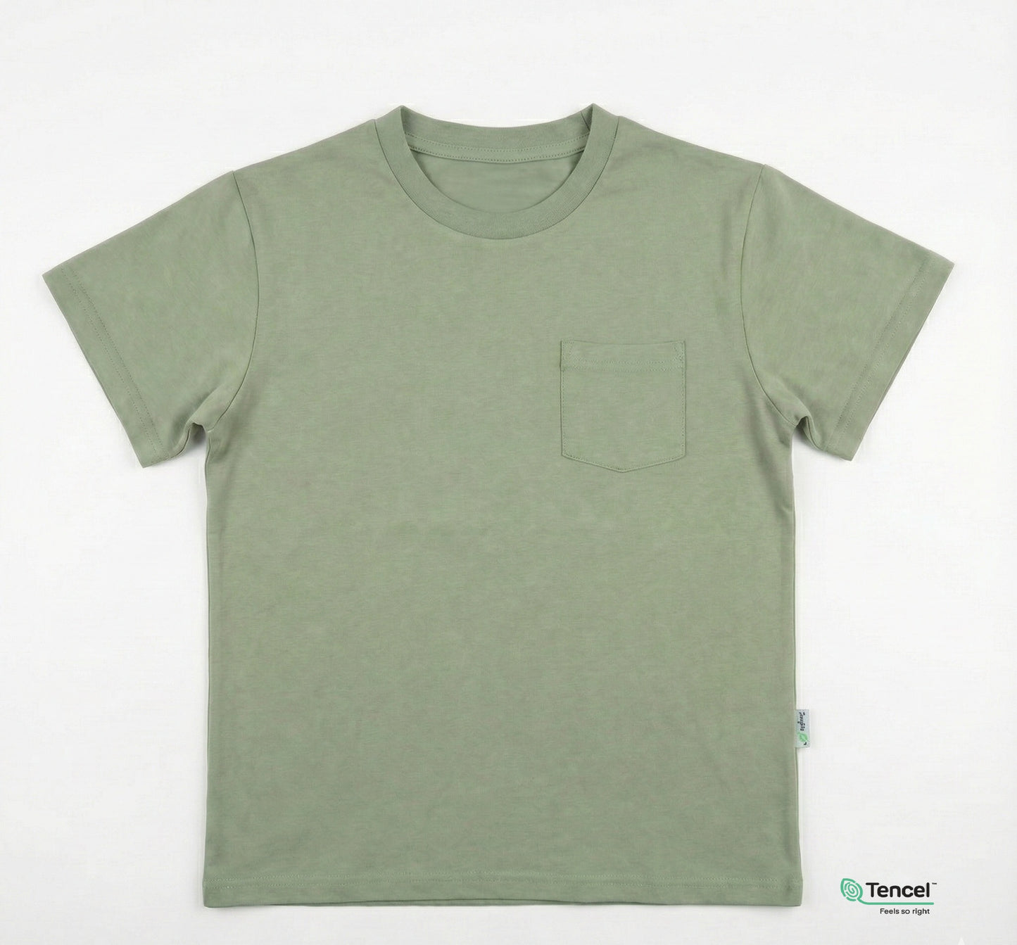 Kids Basic Tee with pocket (Sage) - TENCEL™ Modal