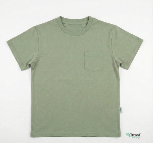 Kids Basic Tee with pocket (Sage) - TENCEL™ Modal