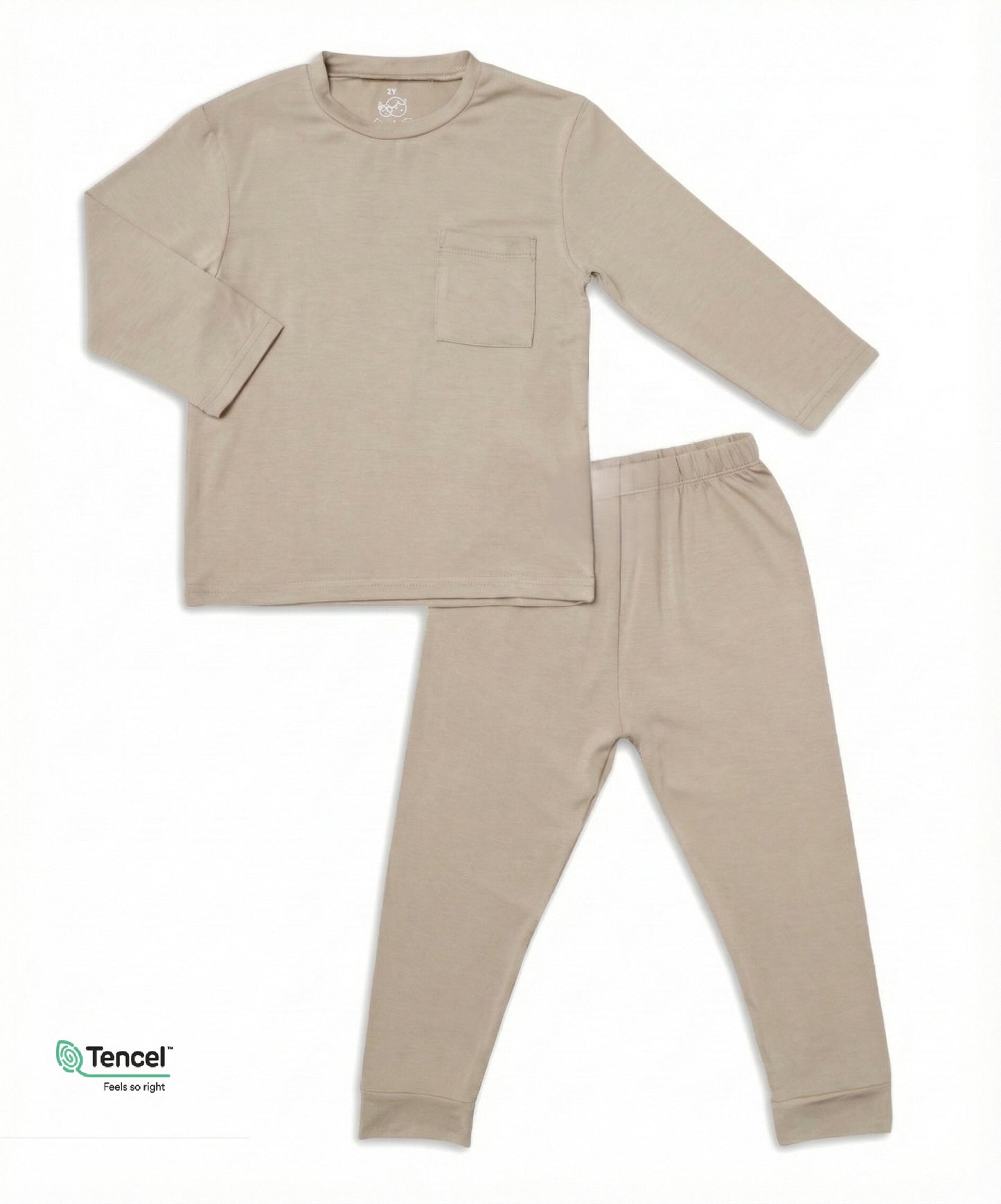 Kids Long-sleeve Pyjamas Set (Oat) - TENCEL™ Modal
