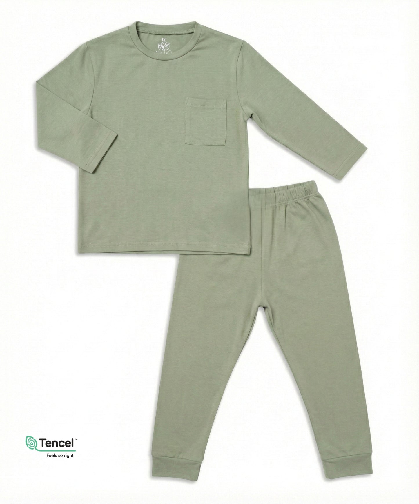 Kids Long-sleeve Pyjamas Set (Sage) - TENCEL™ Modal