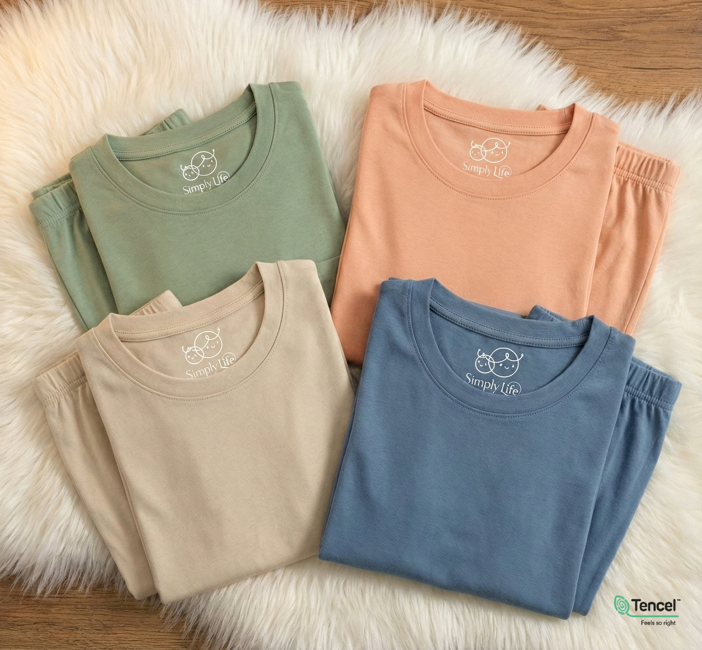 Kids Long-sleeve Pyjamas Set (Peach) - TENCEL™ Modal