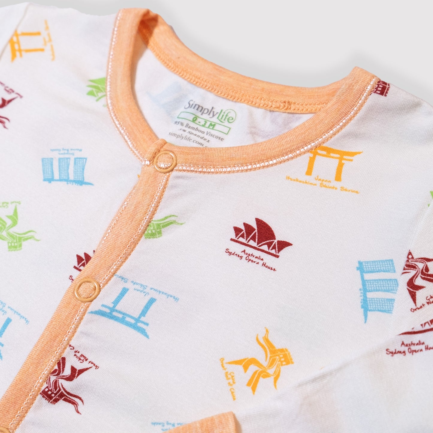 Travel - Baby Long-sleeved Zipper Sleepsuit (Foldable Mittens & Footies)