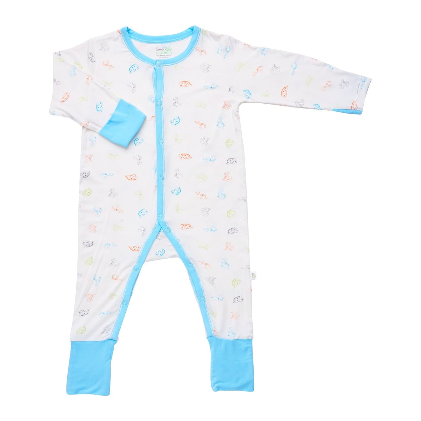 Long-sleeved Button Sleepsuit with Folded Mittens & Footie (Group)