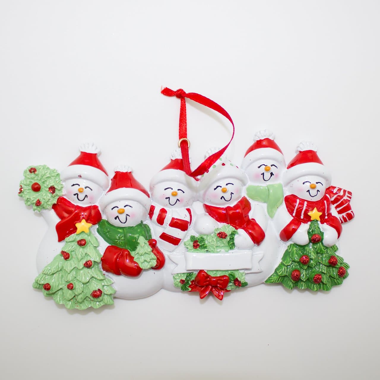 Snowman with Trees - Christmas Ornament (Suitable for Personalization)